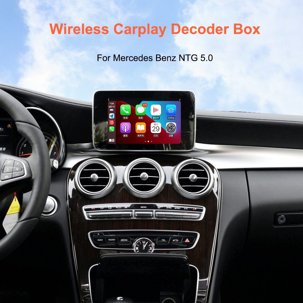 Wireless CarPlay Android Auto Interface For Mercedes Benz NTG 5.0 W205 GLC W212