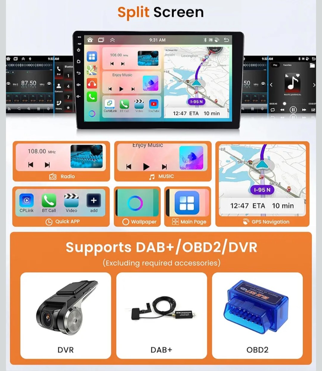Suzuki SX4 2006-2013 Car Radio Stereo Carplay Android13 GPSWiFi, 9″BT,BackCamera