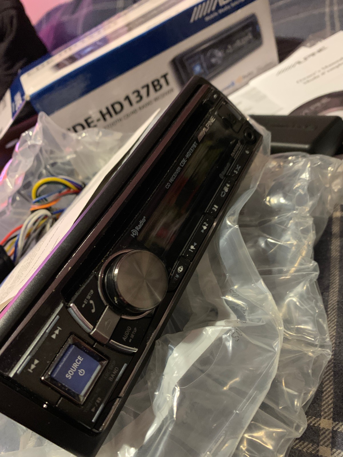 ALPINE CDE-HD137BT CAR CD PLAYER BLUETOOTH USB, MIC Etc NO REMOTE
