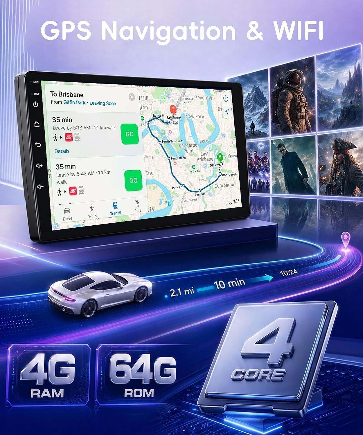Ford Escape Kuga Mazda Tribute 2007-2012 Android 15 Stereo 2+64G 9″ GPS Screen
