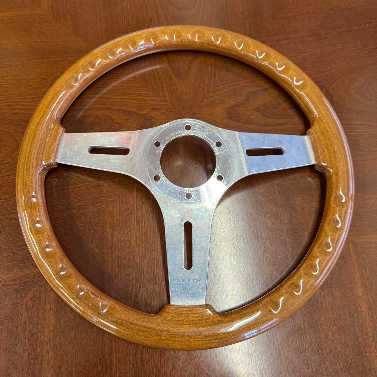 B.R.T BRT steering wheel wood at that time old car Italian made wood steering