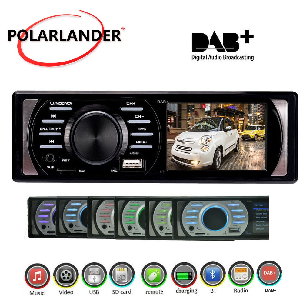 USB TF 3 In DAB+ AUX 4×45W Universal Bluetooth Car Stereo 1 Din FM MP5