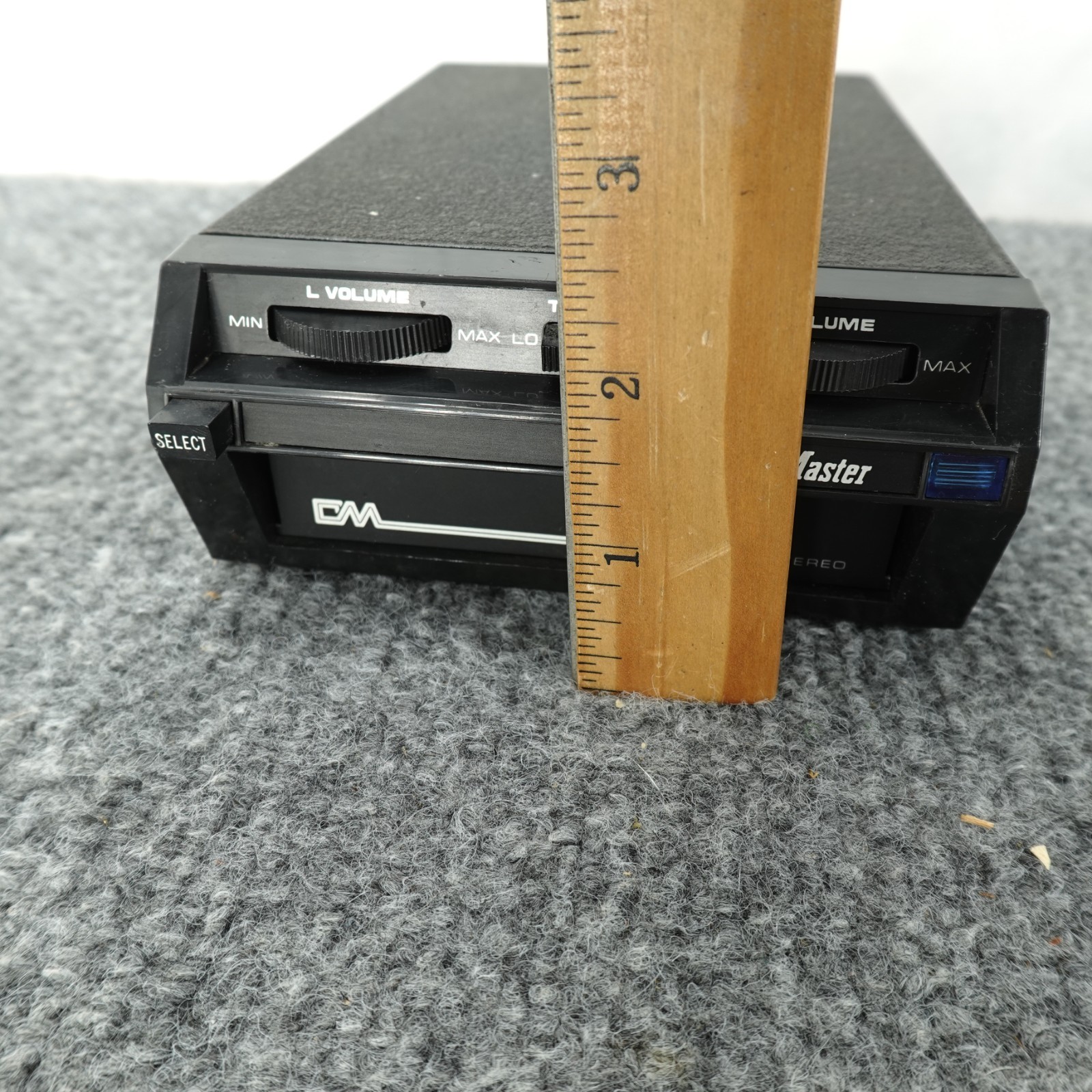 Channel Master Eight Track Stereo Car Player Black Under Dash Untested