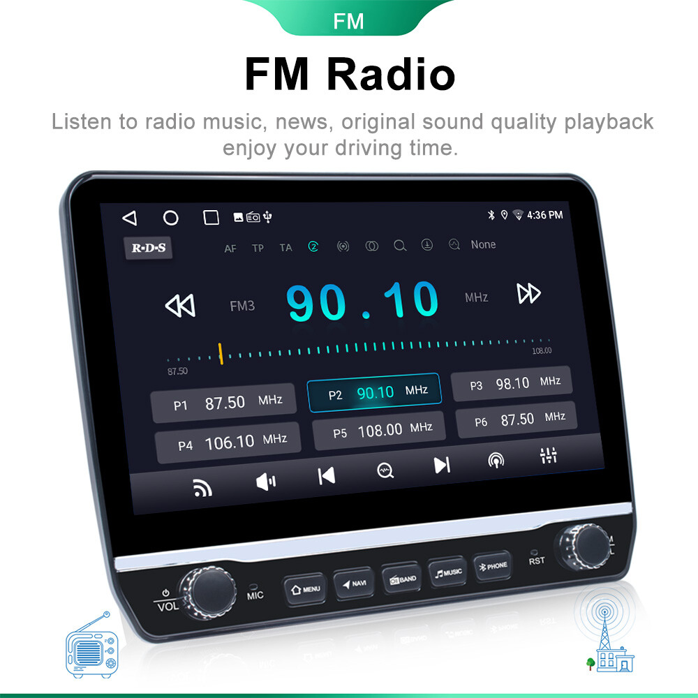 2+64G Android 13 Double 2 Din Car Carplay GPS Nav Radio Stereo Bluetooth WIFI FM