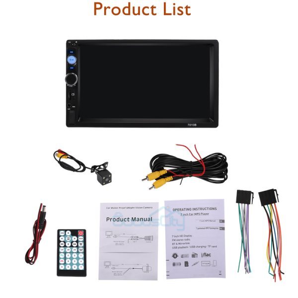 7″ Radio Estereo De Pantalla Para Coche Carro GPS Tactil Doble Din Bluetooth NEW