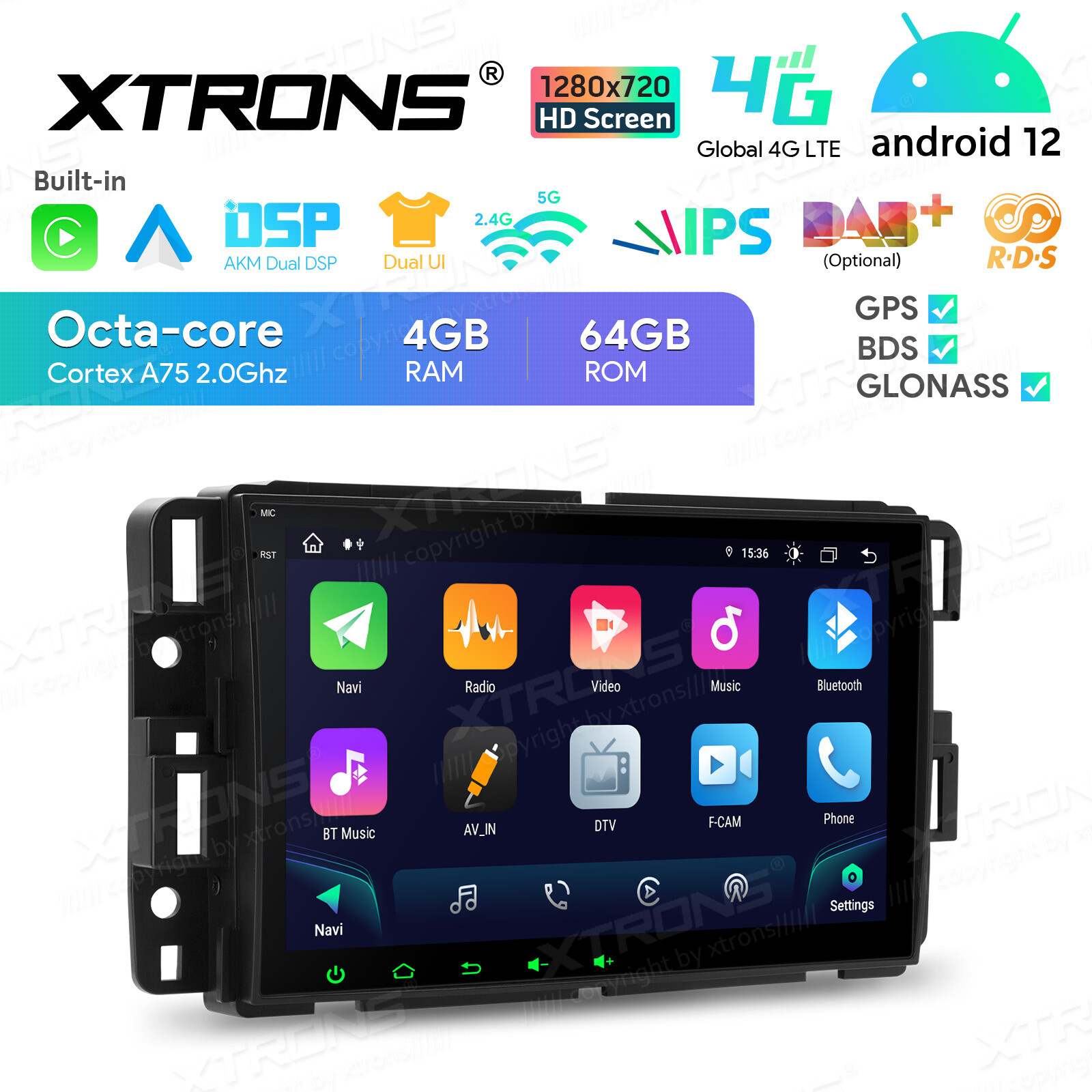 Android 14 8Core 64G For GMC Chevrolet Chevy 8″ Car GPS Radio Stereo Carplay 4G