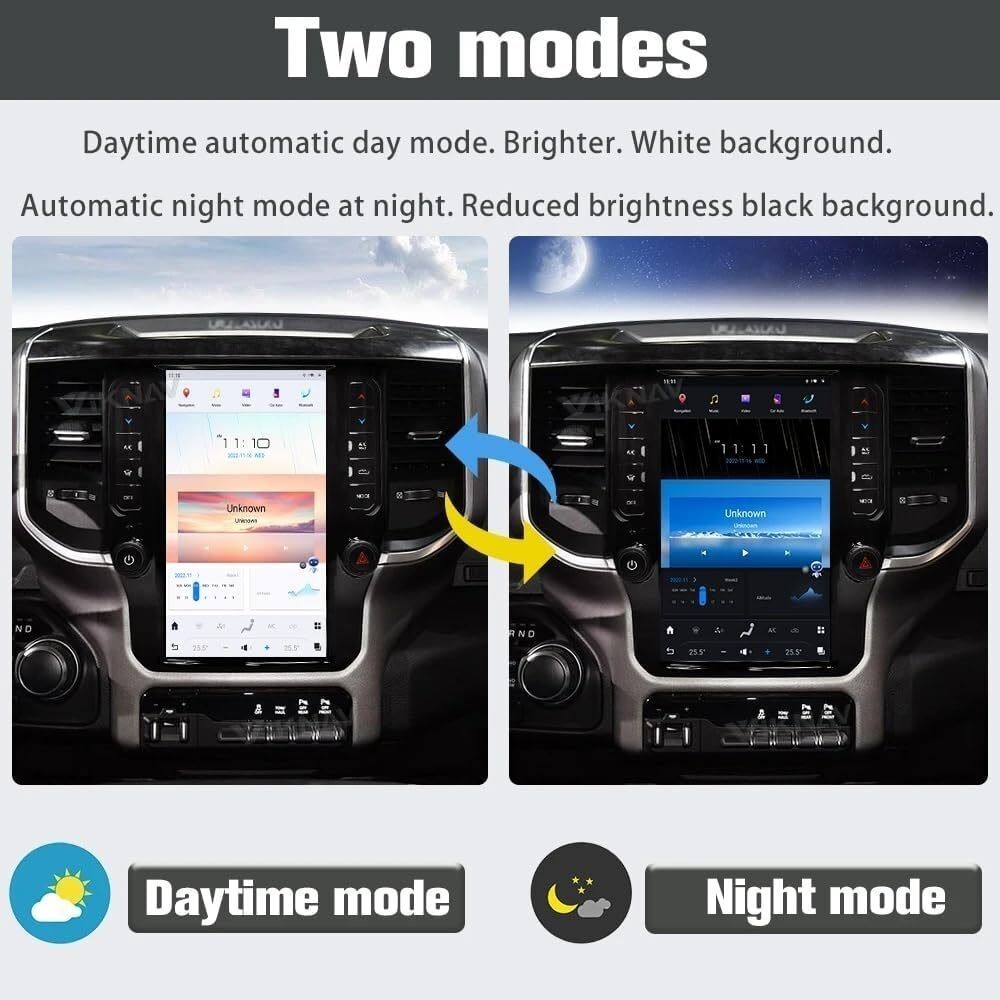 12.1″ For Dodge RAM 2019-2023 Car GPS Radio Navigation Stereo 8G+128GB Carplay