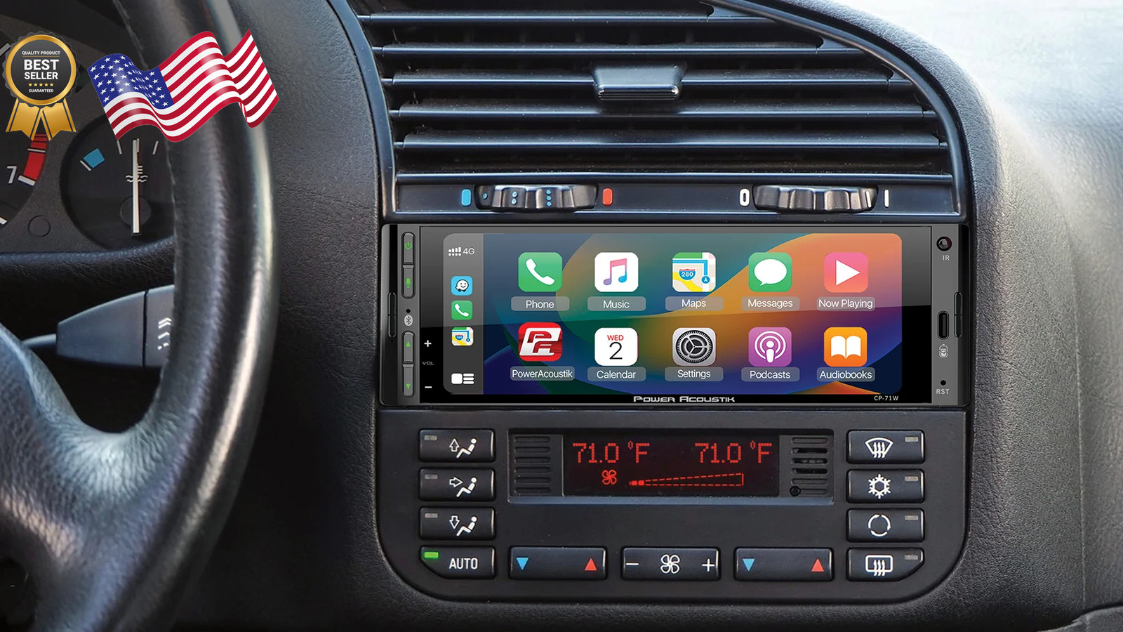 Power Acoustik CP-71WA Single DIN 6.5″ Color Touchscreen Car Stereo w/Bluetooth