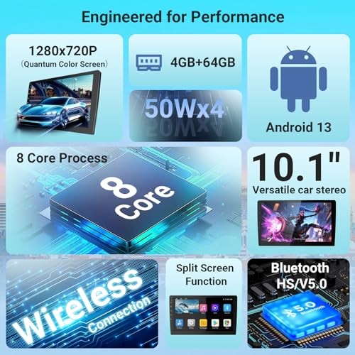 Wireless Double Din Car Stereo with CarPlay/Android Auto,Carplay 10 inch-4+64GB