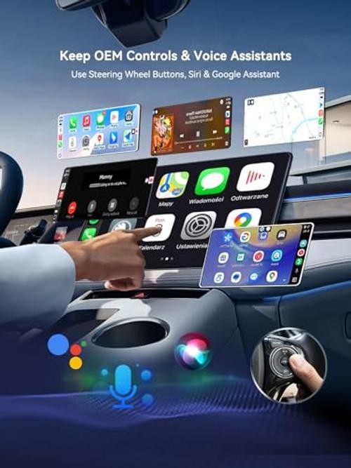 Wireless CarPlay & Android Auto Adapter, 2-in-1 Wireless CarPlay Adapter for