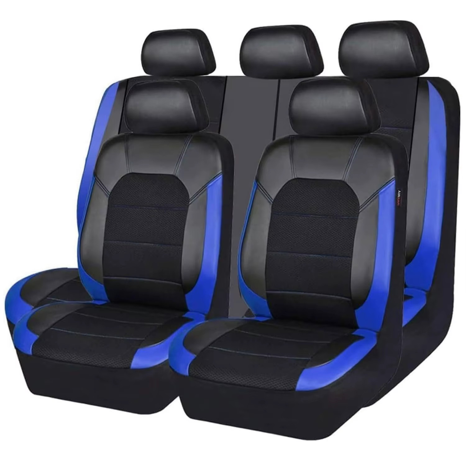 9 Pcs Sandwich Stitching Polyester +Leather Universal Car Seat Cover