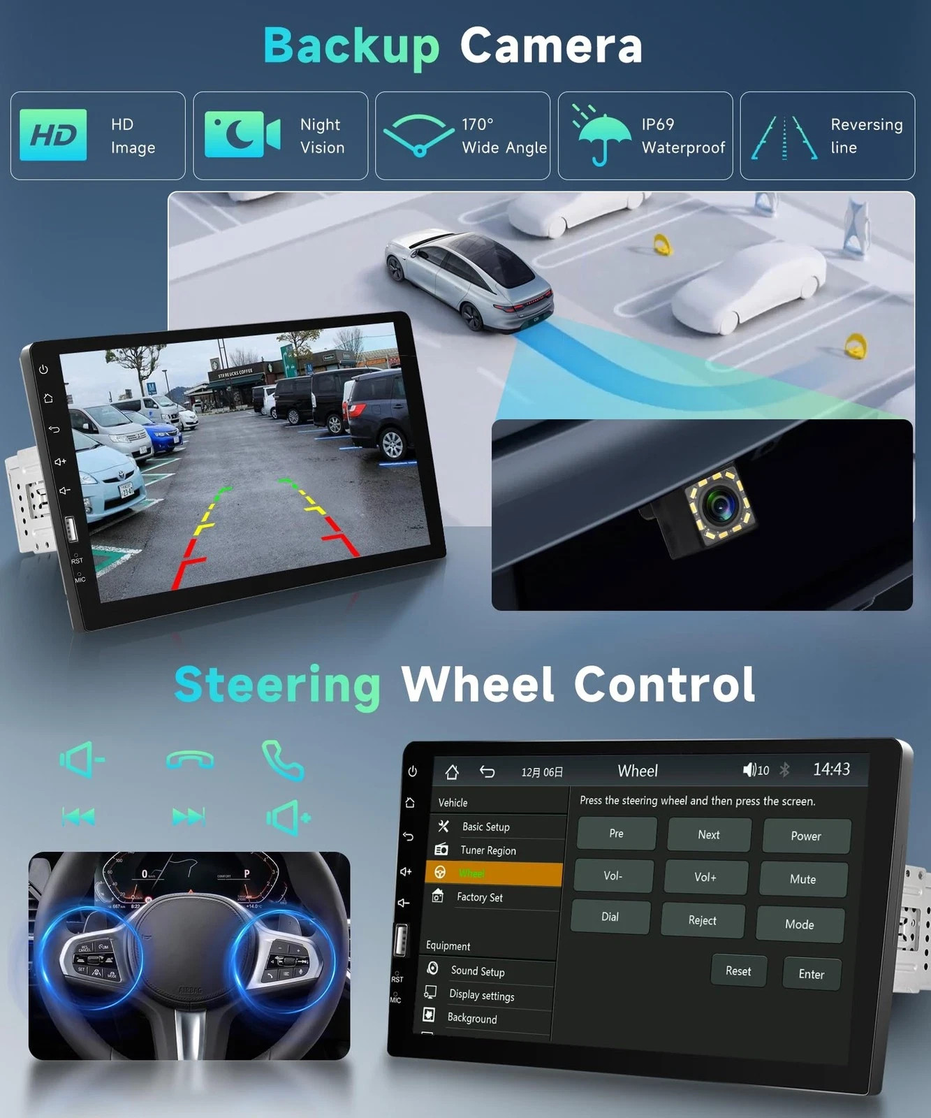 Radio Estereo De Pantalla Para Coche Carro GPS WiFi Tactil Single Din Bluetooth