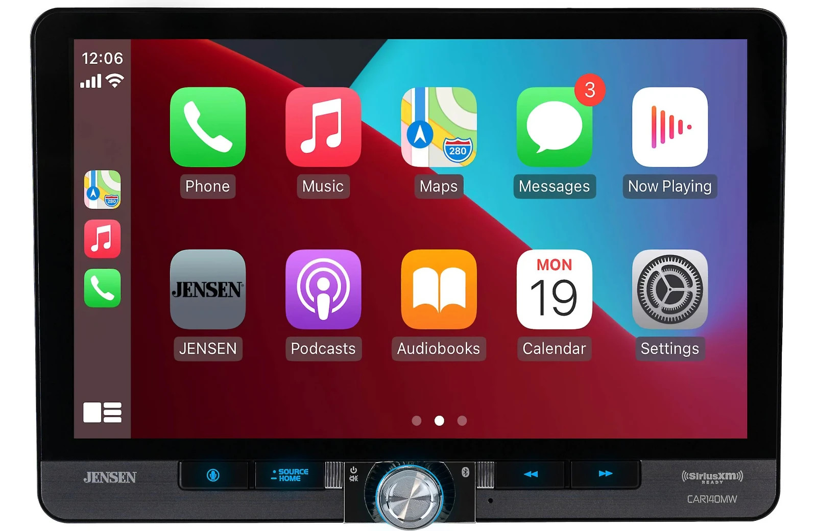Jensen CAR140MW-R 10.1″ Digital multimedia floating screen receiver w/Light Ring