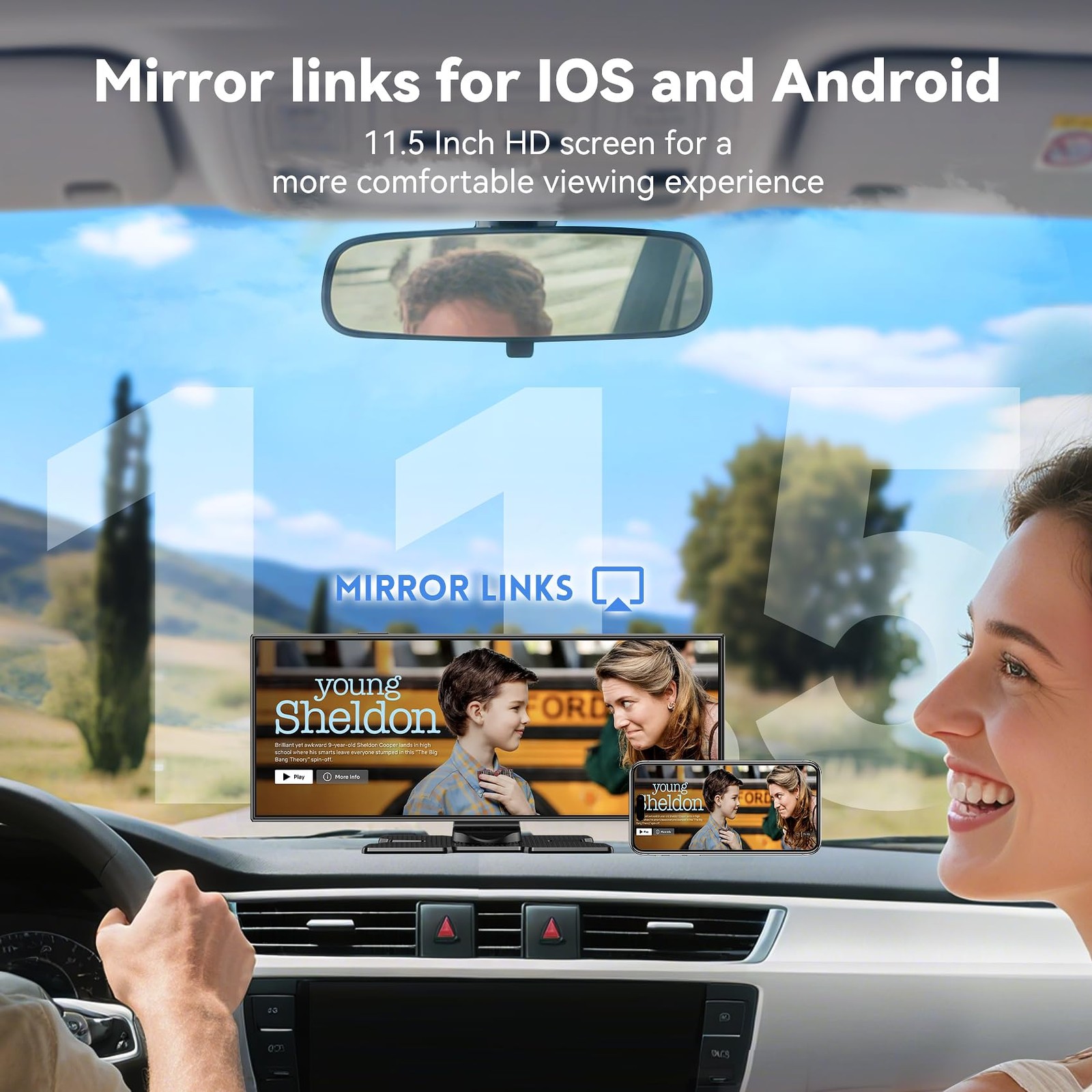 Veralady CarPlay Screen 11.5″ Black