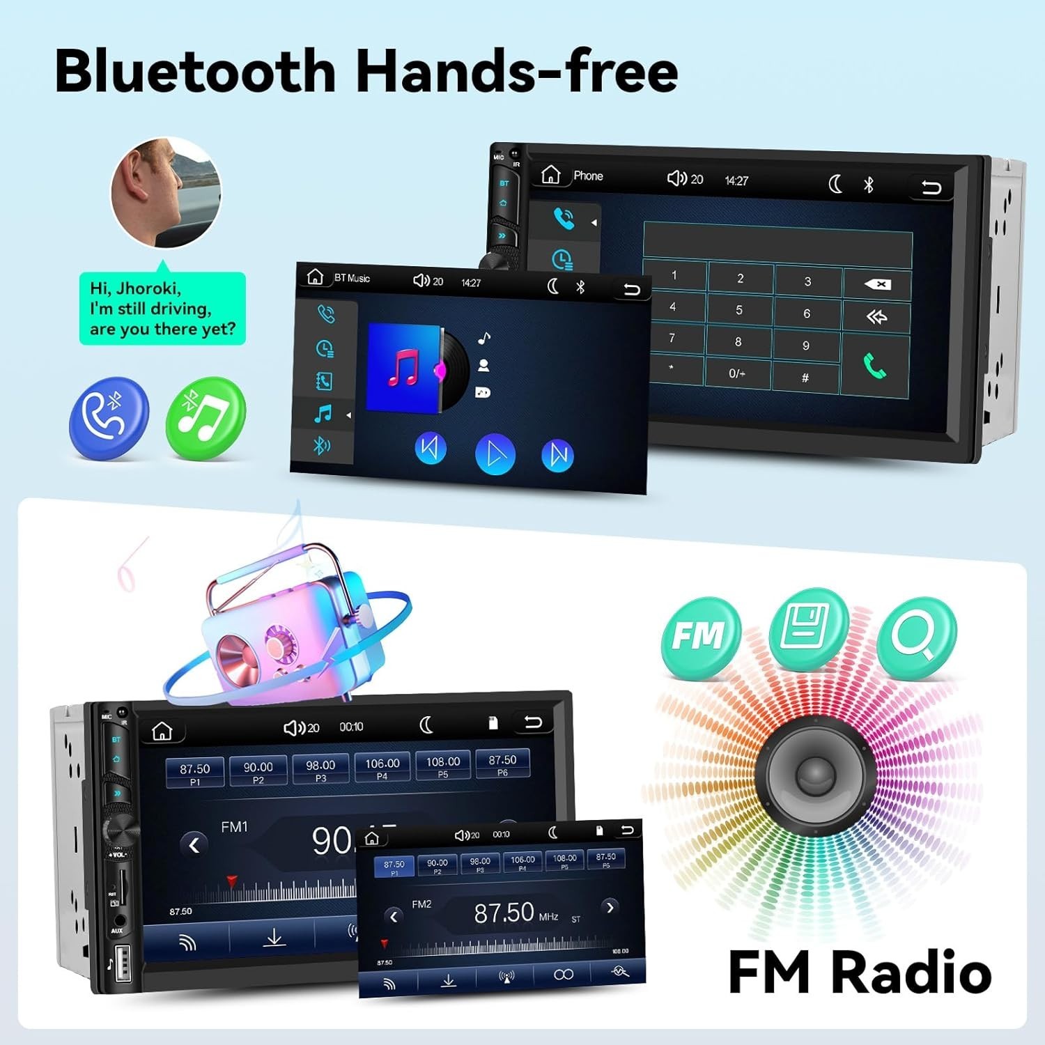 UNITOPSCI 2026 Wireless Apple CarPlay Car Stereo,Wireless Android