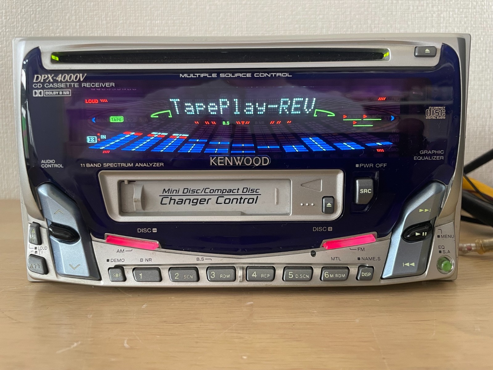 Kenwood DPX-4000V 2DIN Car Audio CD Cassette Bluetooth Player Tested Working