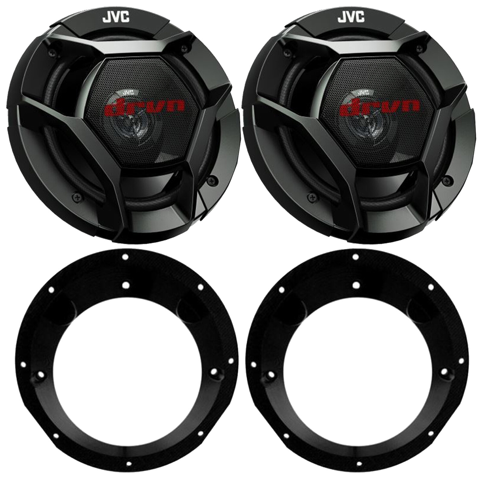 98-2013 Harley Touring Package – 2x JVC 6.5″ Speakers Package with Adapter Rings
