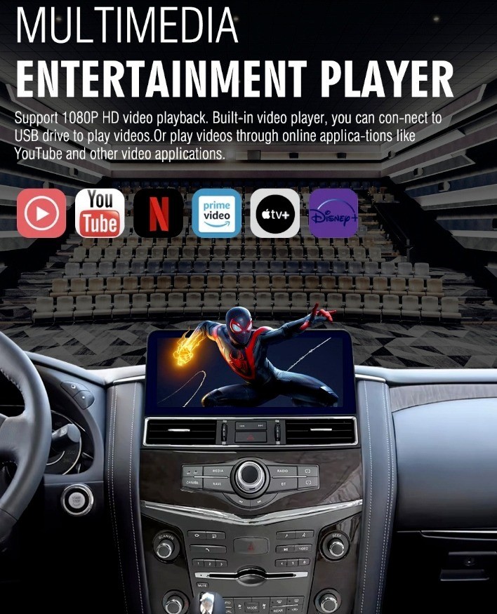 Car Radio Carplay Stereo For Nissan Armada Patrol Y62 Infiniti QX56 QX80 2010-20