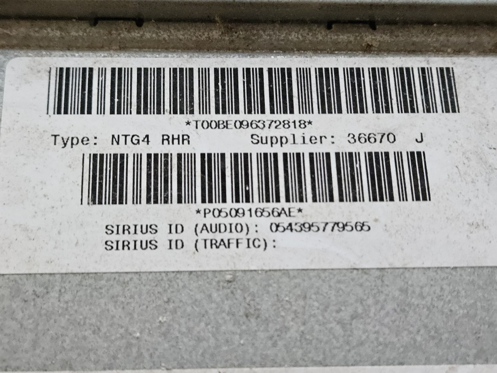 Chrysler Dodge Harman NTG4 REFRESH Sirius Stereo Deck – Not Tested