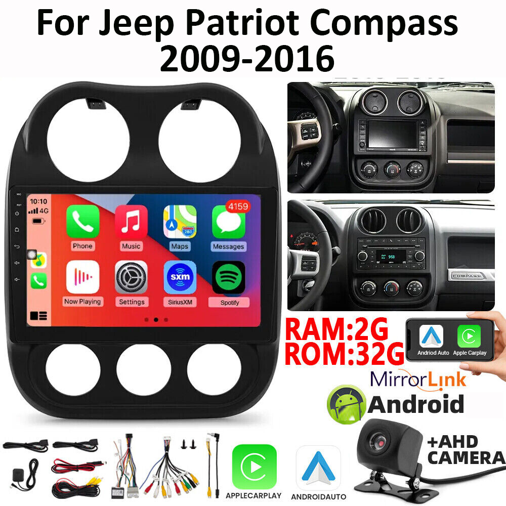 For Jeep Patriot Compass 2010-2016 GPS Apple CarPlay Android 12 Car Stereo Radio