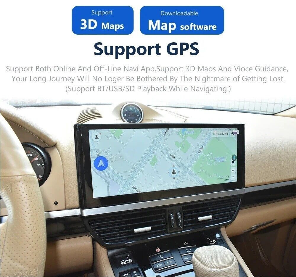 12.3″ Android Car Stereo Radio GPS Carplay 4+64G For Porsche Cayenne 2011-2017