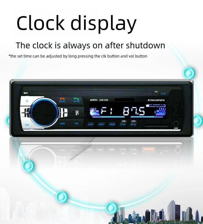 Bluetooth Car Stereo Audio In-Dash Aux Input Receiver SD USB MP3 Radio Player FM