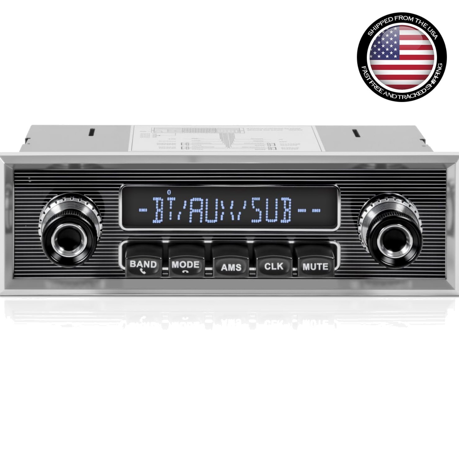 Car Radio Bluetooth 5.3 4 Channel 300W Power Vintage Single Din FM USB AUX