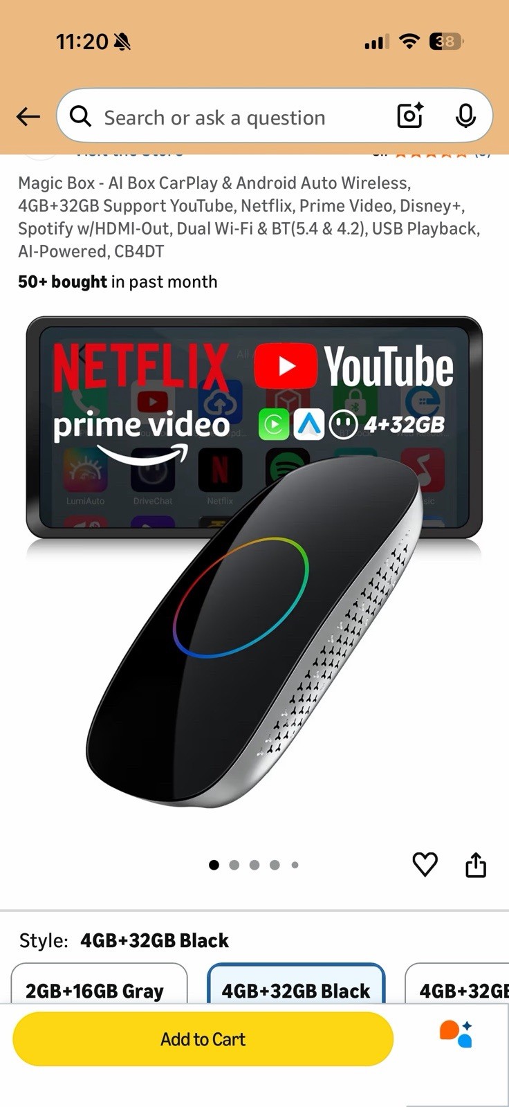 Brand New Magic Box – AI Box CarPlay & Android Auto Wireless, 4GB+32GB Support
