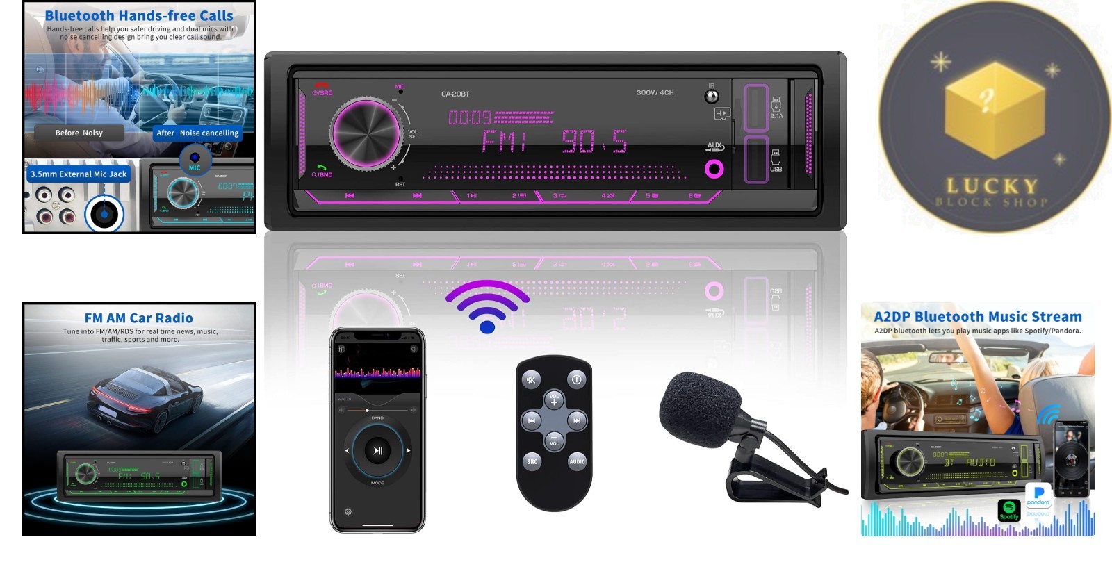 Bluetooth Car Radio – 300W Sound, Hands-Free Calls & Remote Control