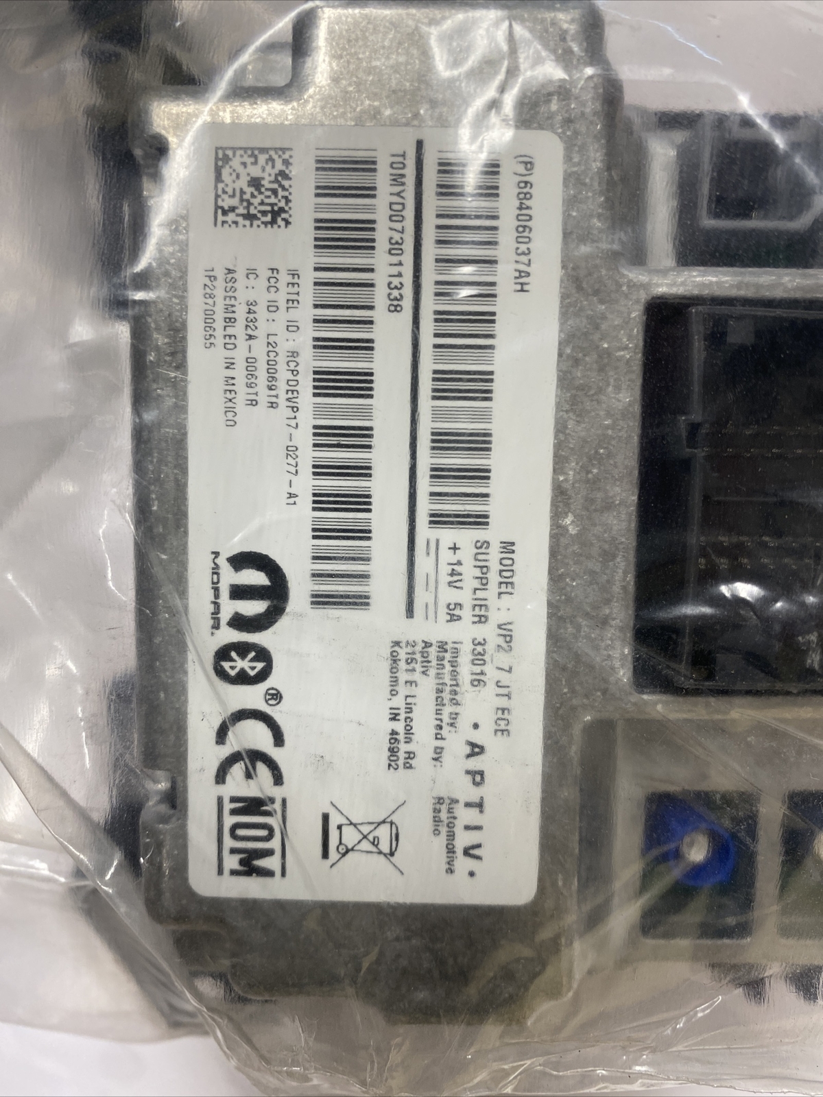 MOPAR 68406037AH Multi Media Radio Touch Screen