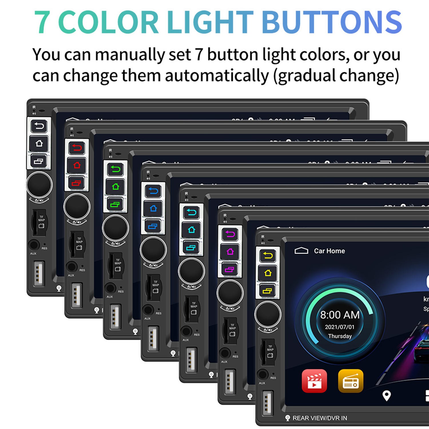 2-Din Car Radio 7″ inch Bluetooth WIFI Steering Wheel Android 10.1