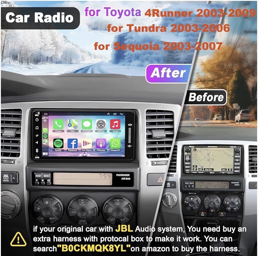 4G+64G Car Radio for Toyota 4Runner 2003-2009, for Tundra 2003-2006, for Sequ…
