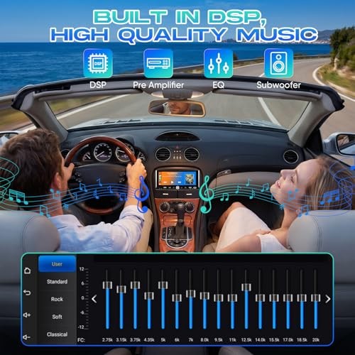 Single Din Car Stereo-Car Radio with Wireless CarPlay & Android Auto,6.9″