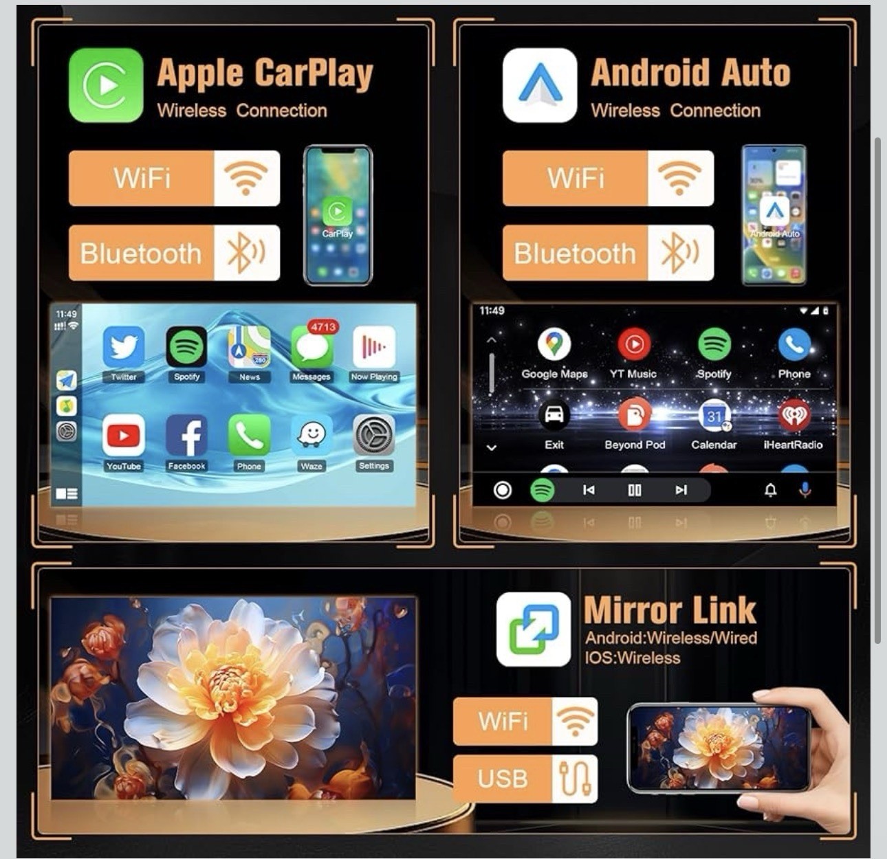 Naifay Android Car Radio for BMW 3 Series (E90/91/92/93) Touchscreen, Back Up Ca