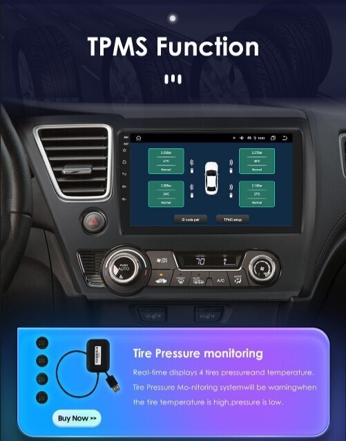 9” Car Radio Wireless Android Auto CarPlay GPS 4+32GB For 2013-2017 Honda CIVIC