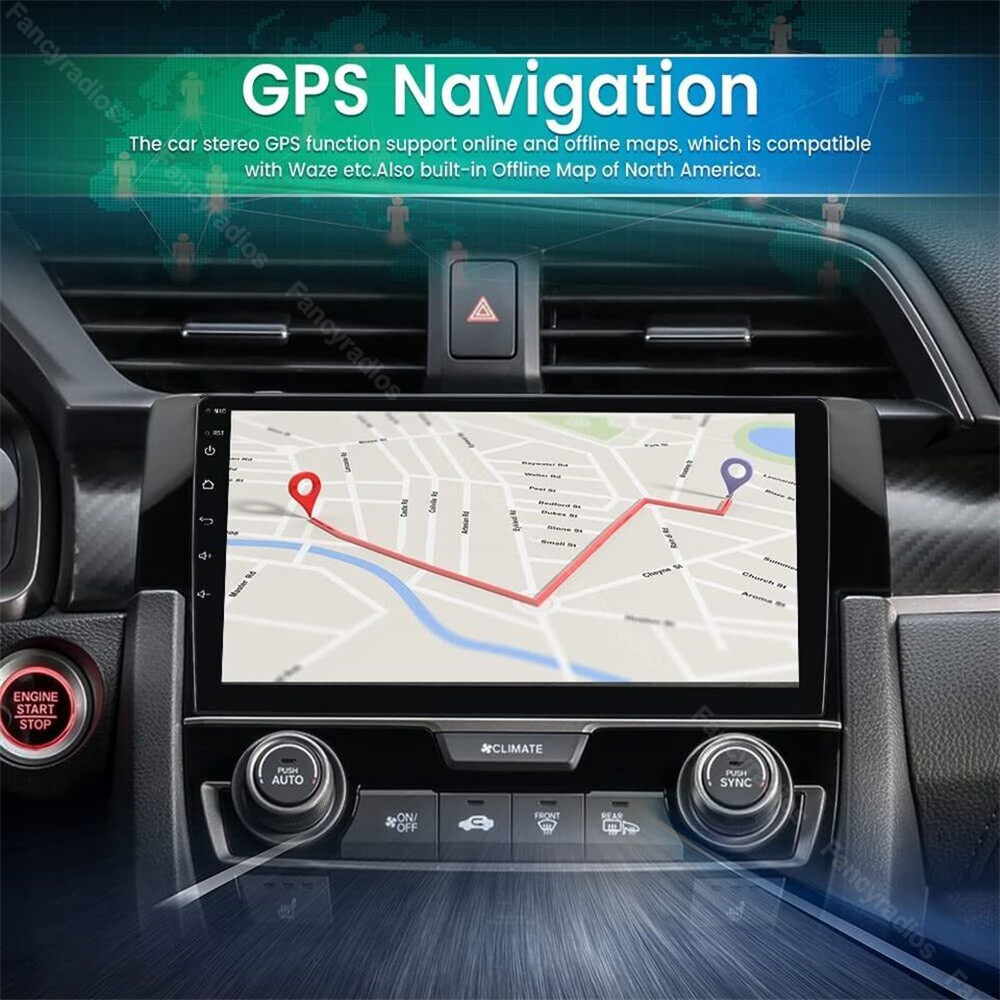 Android 12.0 For Honda Civic 2016-2020 2+32GB GPS Navi WIFI Car Stereo Radio BT
