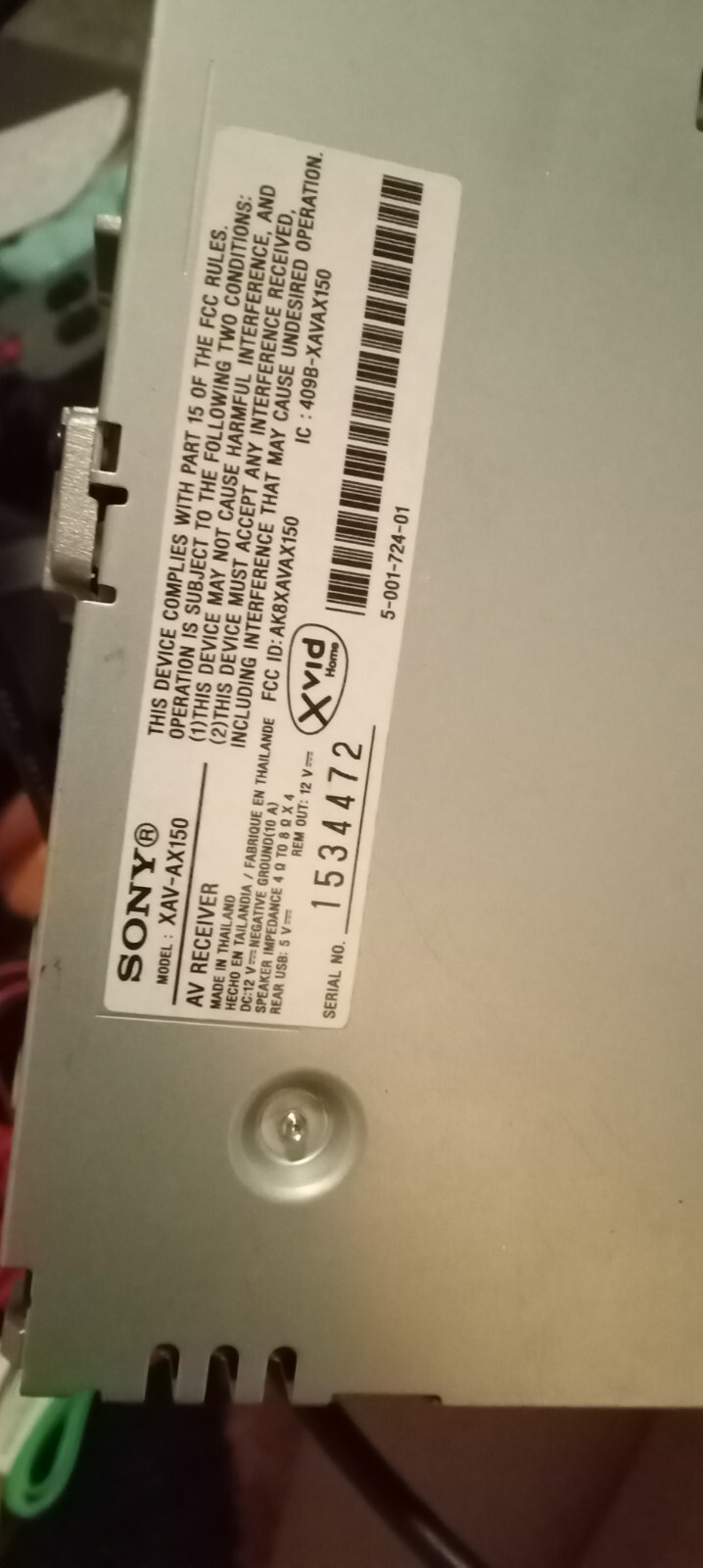 Sony XAV-AX150 6.95” Digital Media Receiver