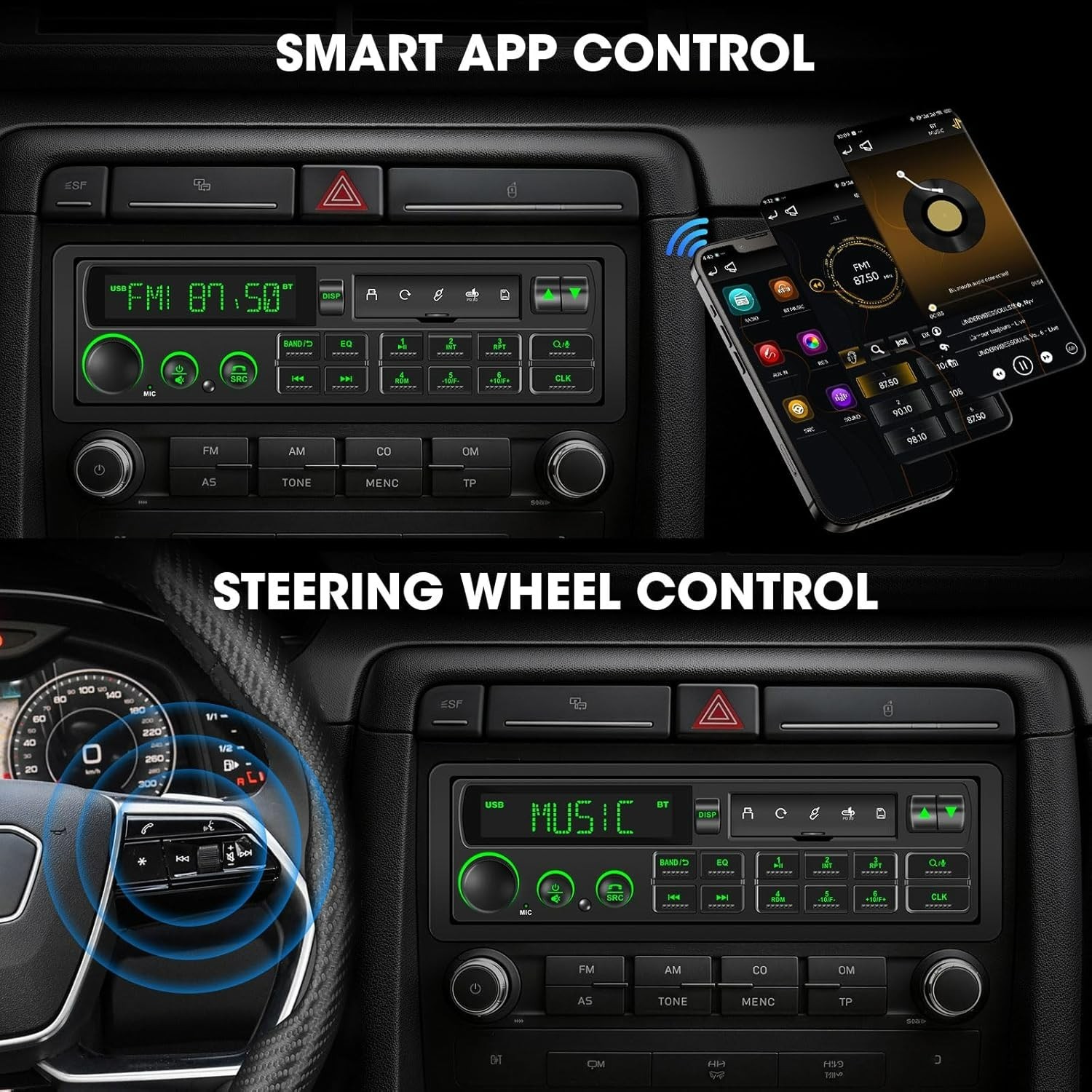 Bluetooth Retro Car Stereo Receiver – Single Din European Classic Look Radio …