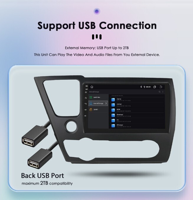9” Car Radio Wireless Android Auto CarPlay GPS 4+32GB For 2013-2017 Honda CIVIC