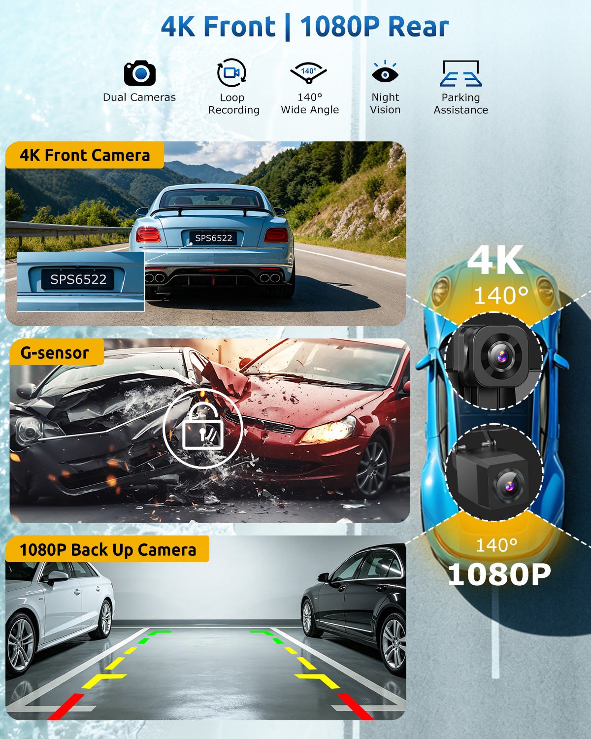 11.3inch 4K Portable Apple CarPlay Touch Screen for Car Android Auto Radio GPS