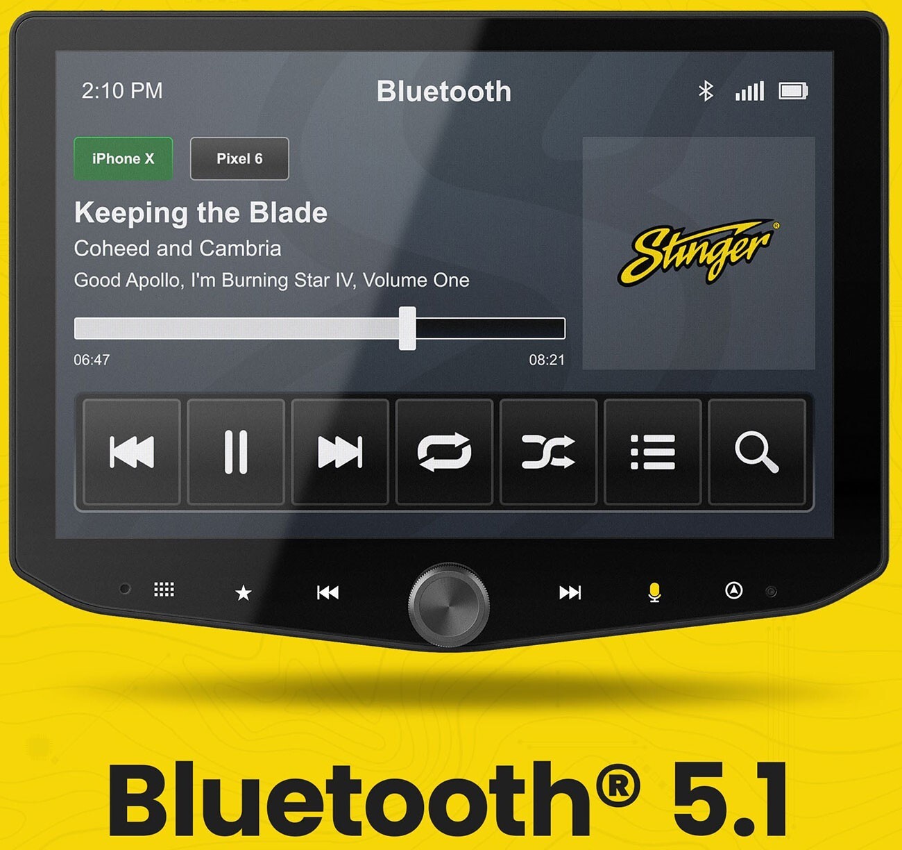 STINGER IX210 HORIZON10 / 10″ MULTIMEDIA RECEVIER/ WIRELESS CARPLAY/ANDROID AUTO