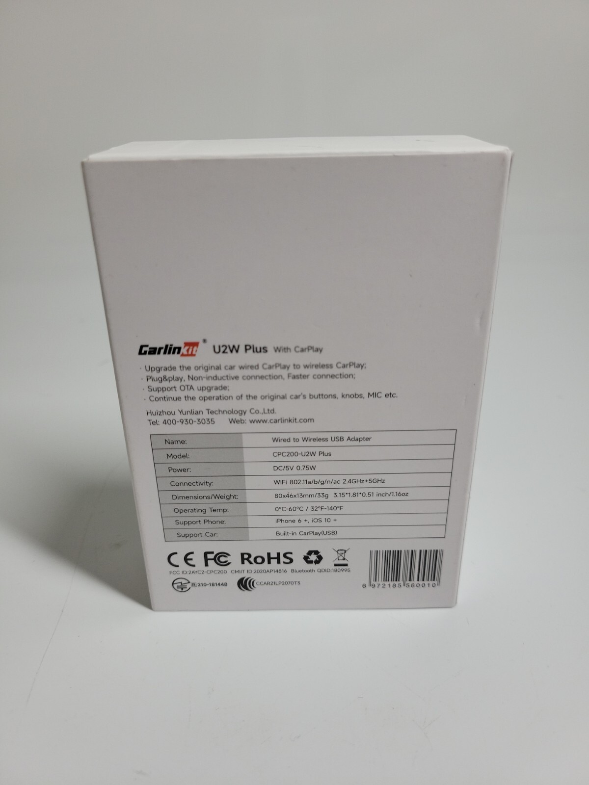 CarlinKit 3.0 Wireless CarPlay Adapter CPC200-U2W