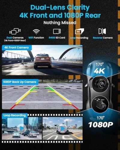 IK5 9″ Wireless CarPlay & Android Auto Screen with Dash & Backup Cameras