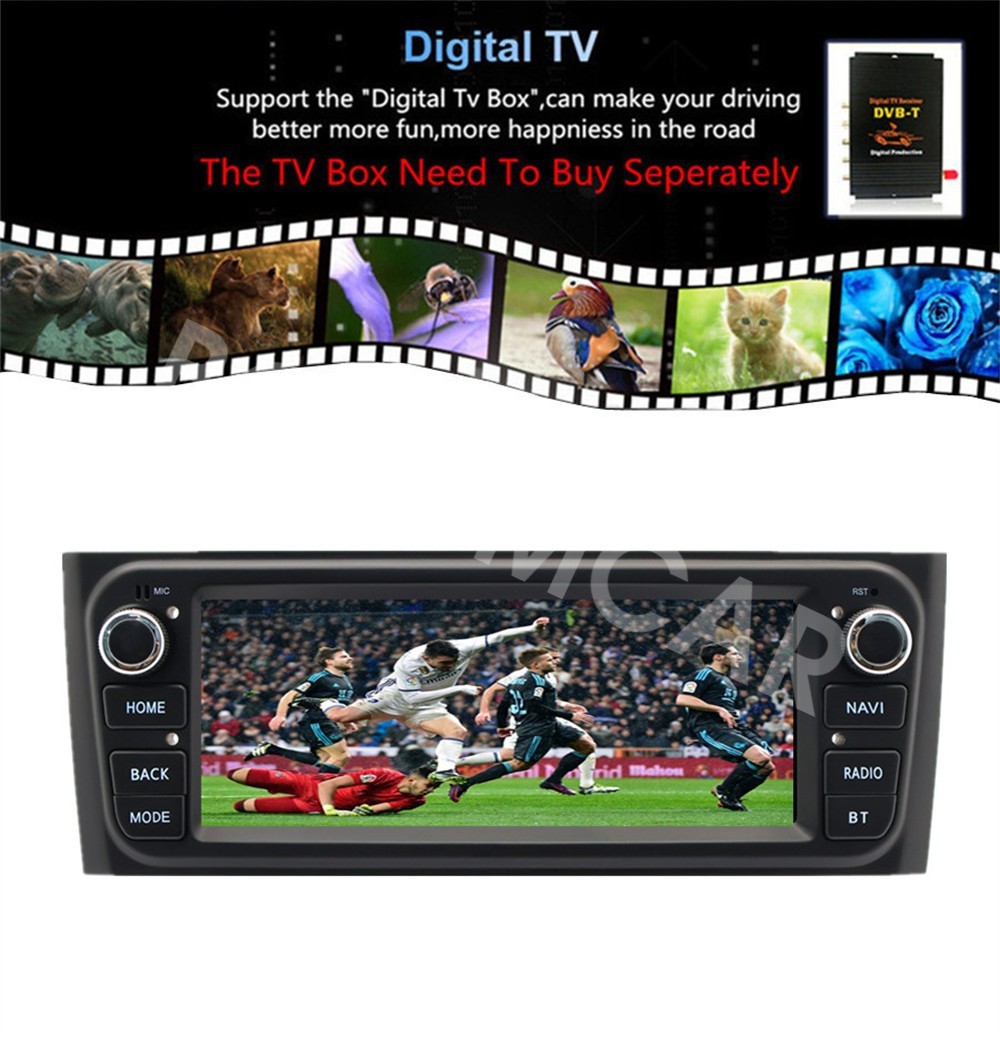 1 Din Car MP5 Player GPS Navi Head Unit Android 15 Fit For Fiat Punto 2007-2013