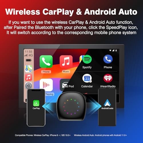 Car Video Box Android 13.0 for Wireless CarPlay Adapter/Android Auto, 4G+64G