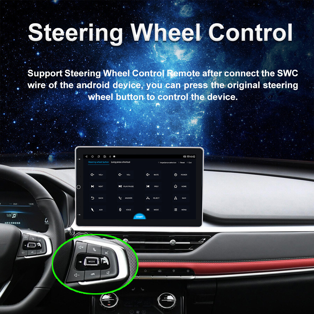 6+128GB Single 1Din Rotatable CarPlay 10.1″ Car GPS AM Stereo Radio QLED DSP GPS