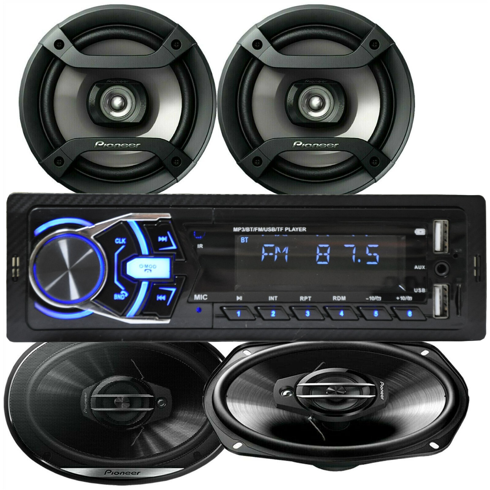 Pioneer 6×9″ & 6.5″ 4 Speakers + 200W Digital Receiver Bluetooth /USB/FM / MP3