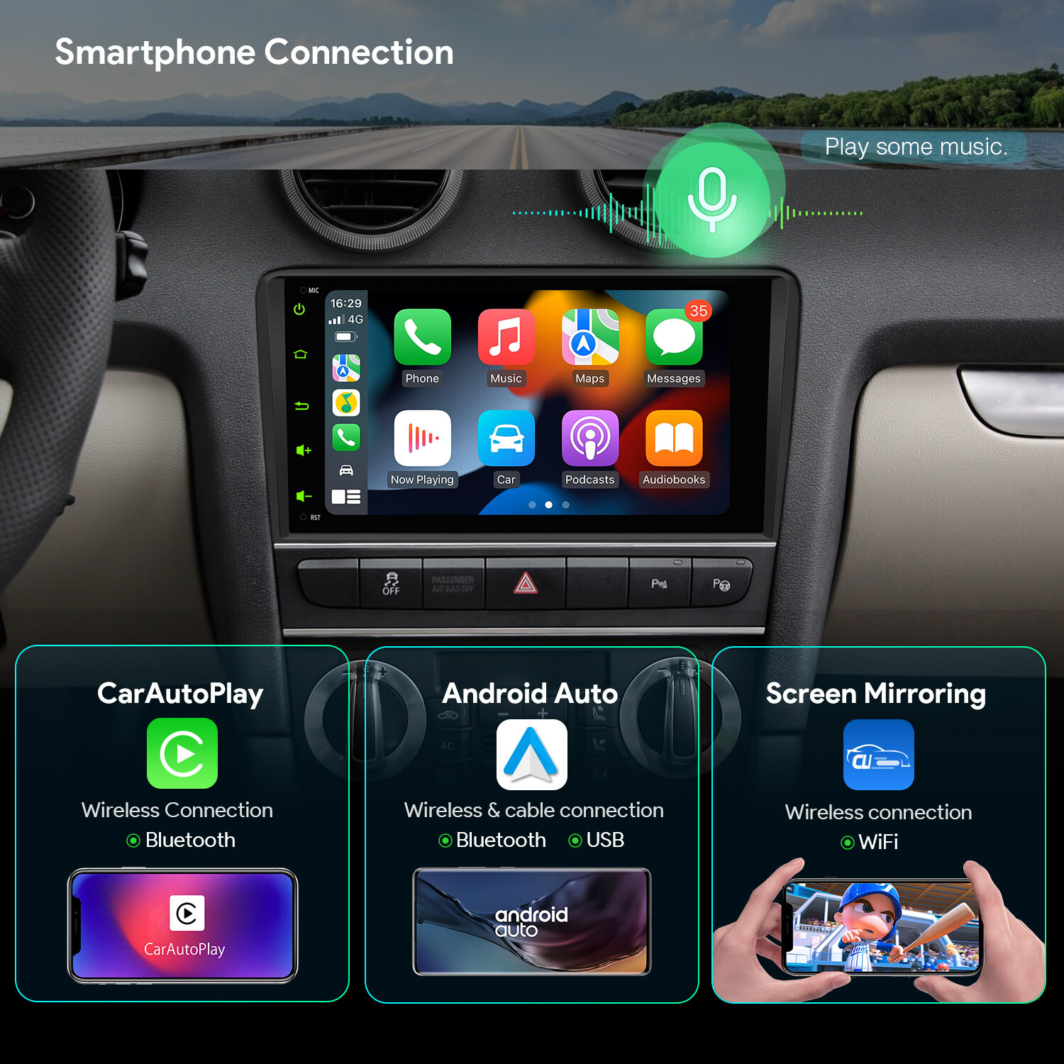 8″ Car Play Android 13 8-Core 64GB Stereo GPS Radio Navi For Audi A3 S3 RS3 8P