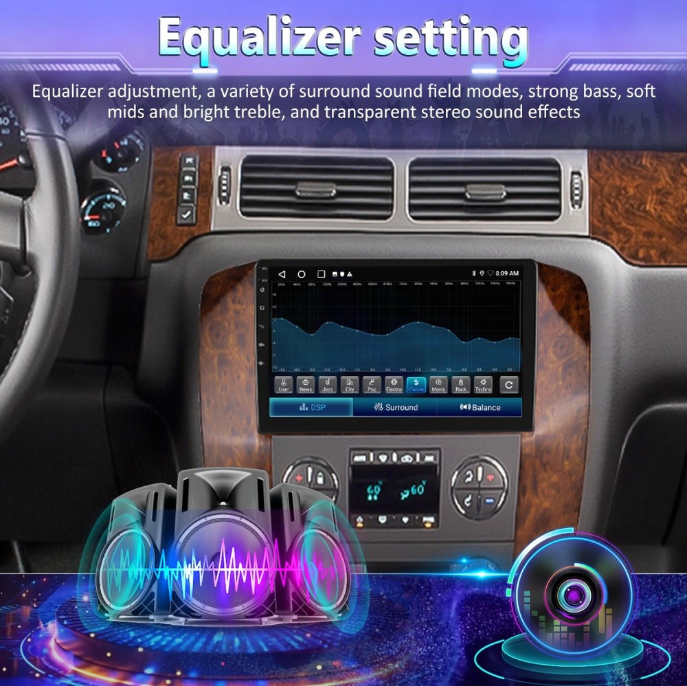 Carplay For GMC Chevy Tahoe Sierra Yukon 2007-2013 Android 13 Car Stereo Radio
