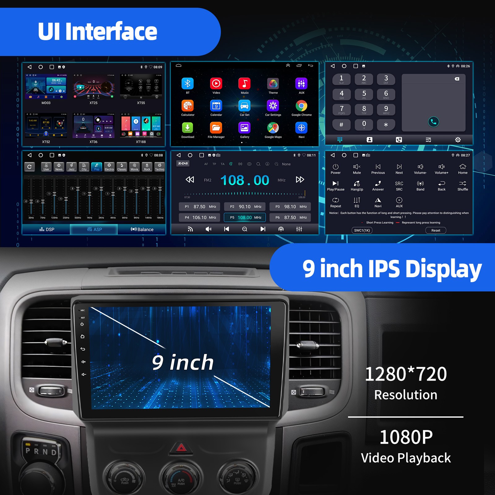 Android 16 Car Stereo for Dodge RAM 1500 2500 3500 2013 2014 2015 2016 2017 2018